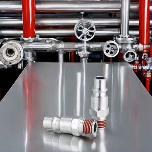 SANFU 3/8 High Flow Air Hose Fittings, 3/8 Inch Body Size, M-Type Plug, 1/4 Inch Male Threads Size, Pre-Coated Adhesive, Steel Material, 300PSI, 2 Pieces