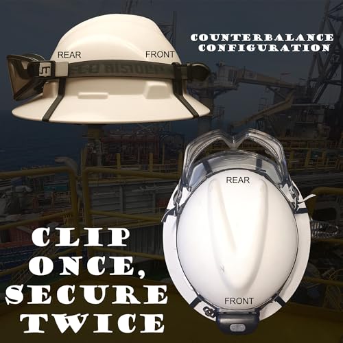 Taaib¢â 8-Pack Multipurpose Full Brim Hard Hat Clips Hooks for Headlamp Light and Safety Goggle Strap Holder, Light Mount, 2-in-1 Safety Helmet Accessories, Compatible with MSA V-Gard