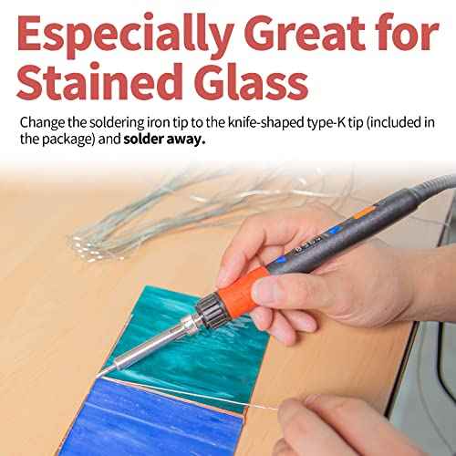 YIHUA 928D-III Soldering Iron,110W High Power, Fully Digital Display ¡ÆF /¡ÆC- Temperature Control Soldering Tool, Accurate 194~896¡ÆF, with ON/OFF Switch, Iron Tip, Brass Wool, Automatic Sleep Mode