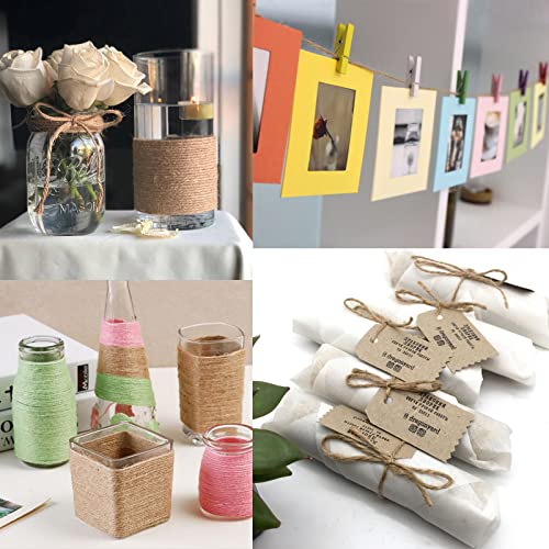 Joyberg Colorful 3 Rolls Twine String Kit - Natural Jute, Cotton & Black for Crafts & Gift Wrapping