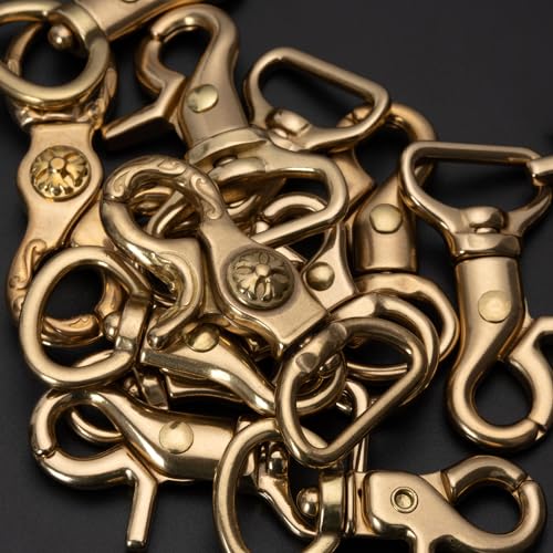 WUTA 5PCS Solid Brass Lobster Clasps Trigger Snap Hooks 35x8mm for Bags & Crafting