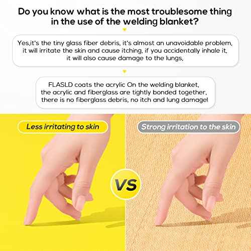 FLASLD Acrylic Coated Welding Blanket, Welding Curtain Welding Shield for Industrial and Home Use (4 ft x 6 ft, Yellow)