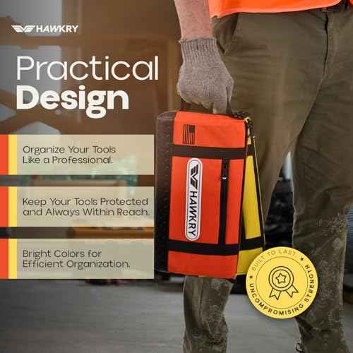 HAWKRY Oxford Waterproof Tool Bag set of 2 ? Small Tool Bag and Tool Pouch, Fishing Bag, Travel Pouch, Compact, Durable Small Travel Bag, Multipurpose Tool Bags for Men for Work, Fishing and Travel