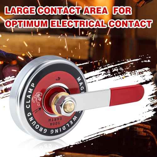 500 Amp Magnetic Welding Ground Clamp ¥Õ3. 34¡± Strong Gripping Quick Release Magnetic Welding Support Clamp Tools for Soldering Cutting Plant Industries Work and Instrument Processing