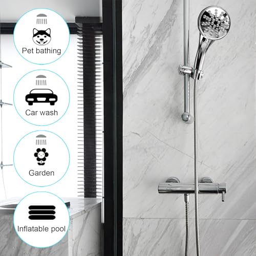 TEELLA 118 Inch Extra Long Stainless Steel Shower Hose Handheld Shower Head Extension