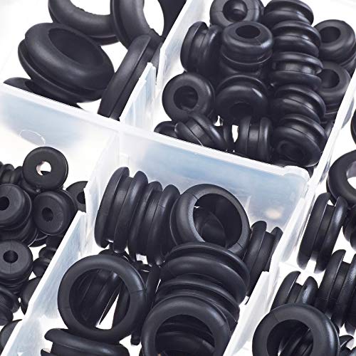 Black Rubber Grommet Kit 200PCS Firewall Hole Plugs Assortment 1/4"-1"