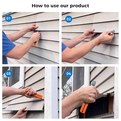 7" Vinyl Siding Removal Tool - Extra Long Non-Slip Grip Handle, 5 Pack Vinyl Siding Hooks, Installation & Repair Tool