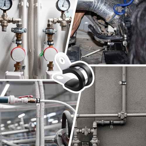 30 Pcs 3/8" Cable Clamps, 304 Stainless Steel Cable Clamp Rubber Coated Hose Clamp Automotive Wire Pipe Clamps