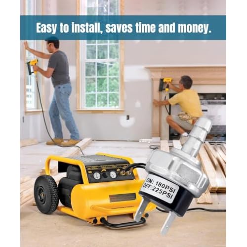 180-225 PSI Air Compressor Micro Pressure Power Switch fit for Dewalt Porter Cable Craftsman Machines,AB-9063290 Air Compressor Parts Replacement D55146 D55168 D55167 D55146-CA D55168-CA D55167-CA