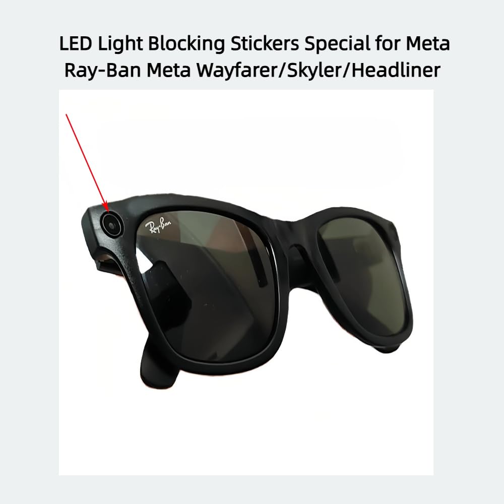 100pcs LED Light Blocking Stickers for Ray-Ban Meta Wayfarer/Skyler/Headliner Accessories and RayNeo V3, Blackout Stickers Light Dimming Sticker for Smart Glasses (for Ray-Ban Meta)