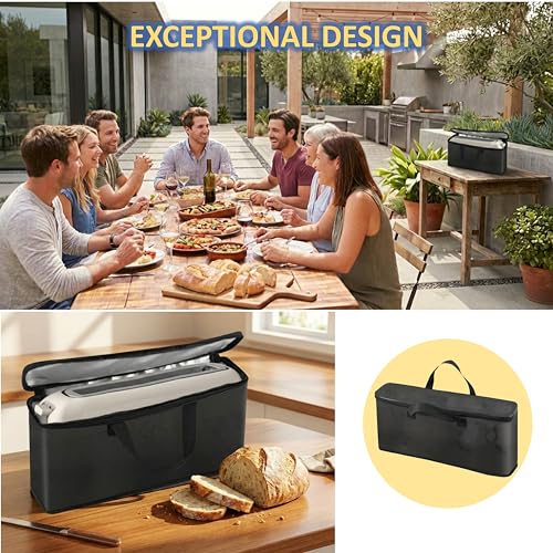 Portable Toaster Carrying Case, Waterproof Heat-Resistant 2-Slice Slim Toaster Bag with Aluminum Lining