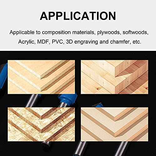 Newdeli 6Pcs Round Nose Router Bit and 90 Degree V Groove Router Bit Set 1/4" Shank Cove Box Router Bits Juice Groove Router Bits CNC Woodworking Tool