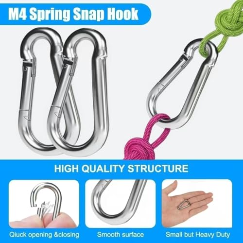 30 Pack M4 Steel Carabiners - Heavy Duty Keychain & Outdoor Gear Clips