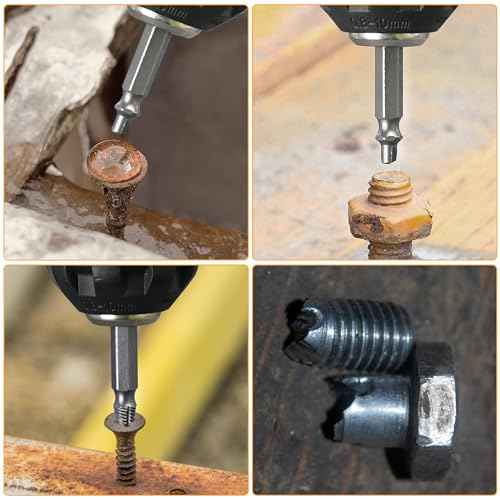 Damaged Screw Extractor Set, Remover for Stripped Screws Nuts & Bolts, Drill Bit Tools for Easy Removal of Rusty & Broken Hardware, Superb Gift for Men Broken Bolt Extractor Screw Remover Set