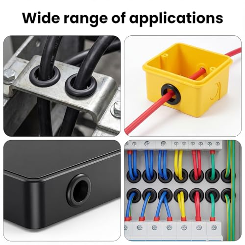 2 Inch Rubber Grommet Kit for Wiring - Large Hole Plugs for Metal & Electrical Boxes