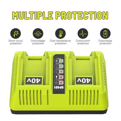 Dual Port OP401 Fast Charger Compatible with Ryobi 40V Battery OP4015 OP4026 OP4050 OP4060 Replacement Ryobi Charger 40V
