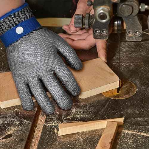 ZEEGO A9 Cut-Resistant Gloves, Food-Grade Stainless Steel Mesh Metal Gloves, Suitable for Mandolines, Kitchen Use, Meat Processing, Butchers, and Oyster Shucking£¨Large Size£©