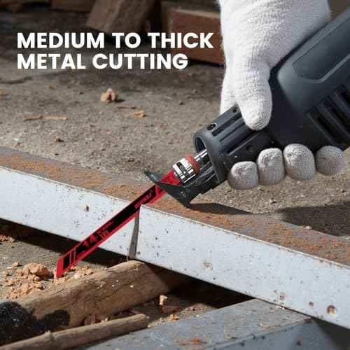 6-Piece Metal Reciprocating Saw Blades, 9"/229mm 14TPI Bi-Metal Sabre Saw for Metal Pipe, Sheet, Rebar
