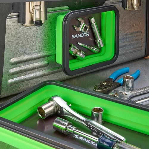 Sandor Collapsible Magnetic Parts Tray Set – 3 Sizes, Green