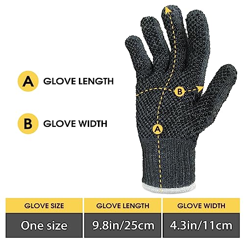 Evridwear Cotton Work Gloves Heavyweight with Anti-Slip Grip Dots,String Knitted Glove for Warehouse Gardening