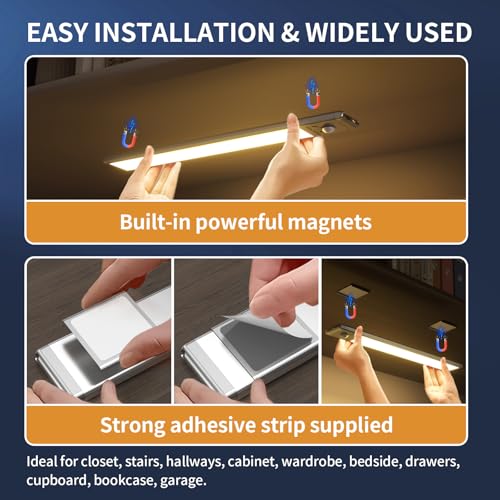 Soul Link 2-Pack 9.5" 76-LED Motion Sensor Under Cabinet Lights,