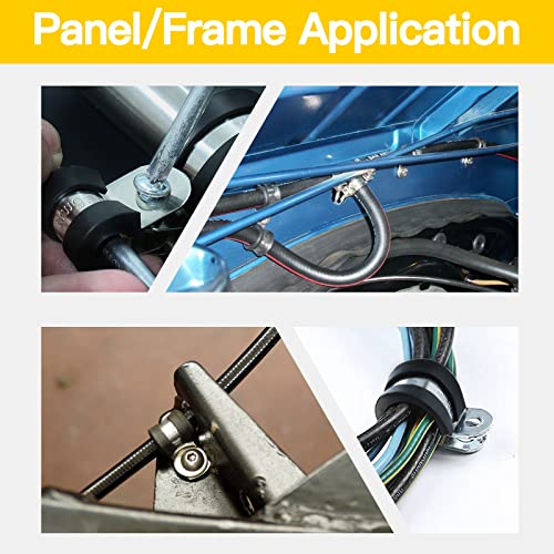 12pcs 1 inch (25mm) Cable Clamps, Stainless Steel Wire Clamps, Rubber Cushioned Insulated Clamp Metal Conduit Clamp for Pipes, Tubes, Hose, Wiring, Cables