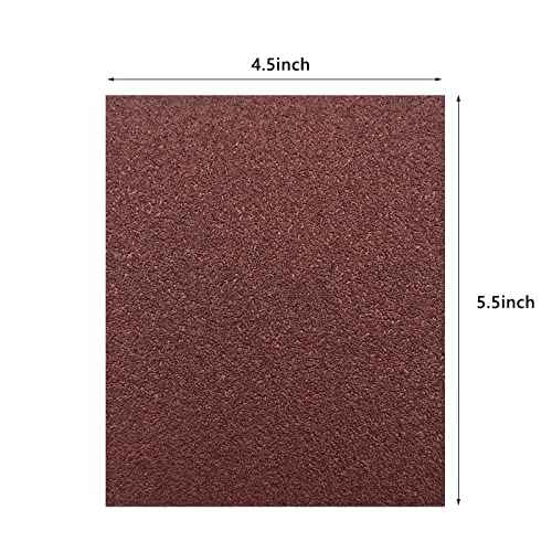 1/4 Sheet Sandpaper 4.5 x 5.5 Inch, Wet Dry Sand Paper, 30Pcs Sanding Sheets for Palm Sanders Hand Sanding Blocks on Woodworking, Metal, Primers, Automotive Paint, Detail Polishing (60 Grit)