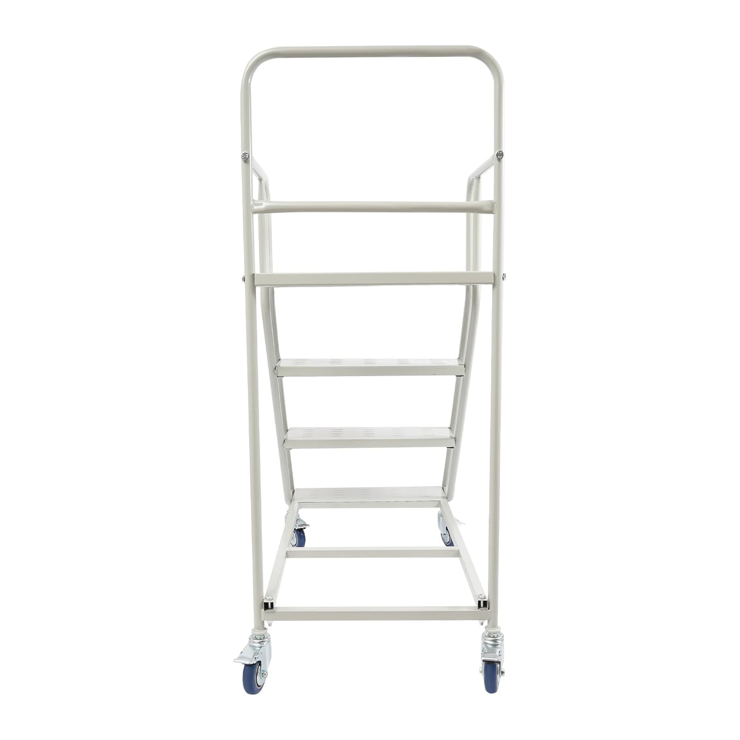 4 Steps Ladder with Wheels, Industrial & Warehouse Rolling Stairs 39.4IN top Step Height Ladder Systems with Stair Edge Protector, 880 lbs Capacity