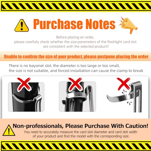 LIGHTFE B208 Flashlight Clip is Suitable for flashlights with a Diameter of 20-23 mm and a Slot Width of 5-5.4 mm. Stainless Steel Pen Clip, can be Used as a hat Clip, Pocket Clip, or Bag Clip