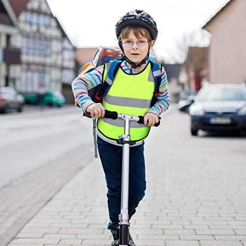 Geyoga Kids Reflective Vest Child Toddler Safety High Visibility Vest Yellow for Cycling Walking Skiing