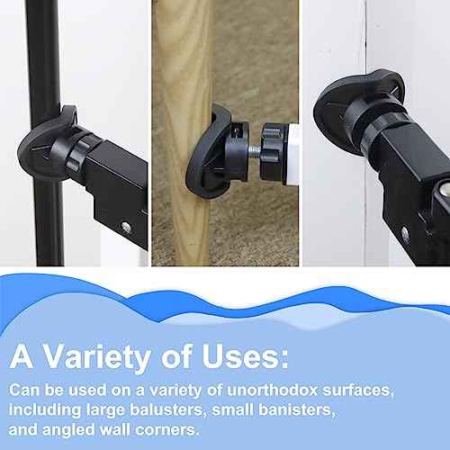 2 Pack Baby Gate Banister Adapter for Pressure Mounted Stair Gates Universal Hardware Parts Kit Baby and Dog Gate for Stairs No Drilling (Black)