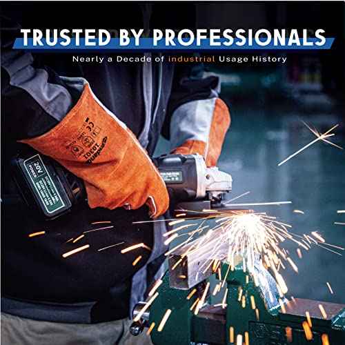 ANDANDA Leather Welding Gloves, 13" Fire/Heat Resistant Gloves Provides Flames, Sparks and Welding Spatter Protection, Large