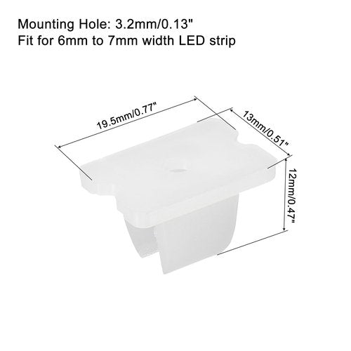MECCANIXITY Waterproof LED Strip Mounting Clips Holder Mounting Bracket Support Fixing Clamps Fit 5mm to 6mm Silicone LED Strip Lighting, Translucent Pack of 50