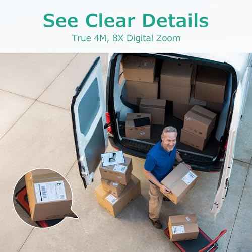 4MP Cameras for Home Security with Audio and Video, Outdoor Security Camera Indoor, 2.4g/5g Cameras for House/Pet/baby, Plug and Play, Work with Alexa, Support 128G Card Storage (Not Included), Wired