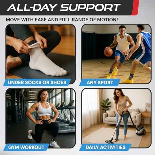 Sleeve Stars Ankle Brace for Women & Men, Ankle Wrap for Sprain, Compression Sleeve for Plantar Fasciitis Relief, Easy Customizable Support: w/ Removable Strap (Single/M:10"-12"/Black)