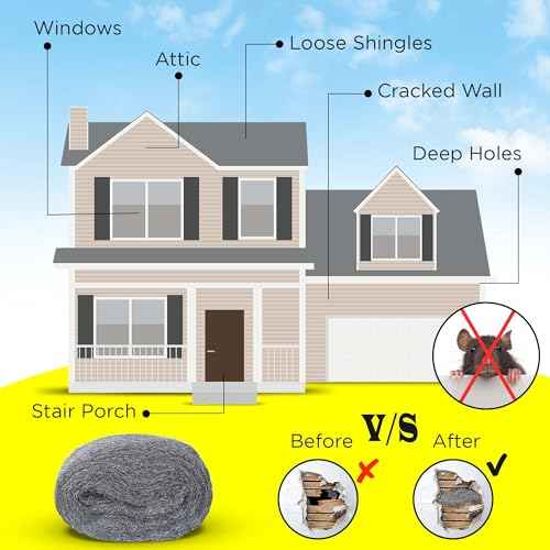 Wool for Mice Control - 1 Pack 3" x 16Ft Steel Wool, Hole and Gap Filler, Protect Home & Garage, Pipeline, Vent, Keep Mice Away 1pc 3x16ft