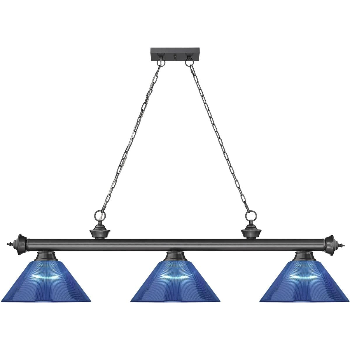 Z-Lite 2306-3BP-ARDB Cordon Billiard Pendant, 3-Light 180 Total Watts, Bronze Plated