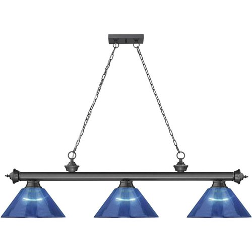 Z-Lite 2306-3BP-ARDB Cordon Billiard Pendant, 3-Light 180 Total Watts, Bronze Plated