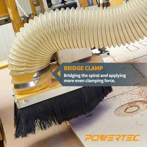 POWERTEC 70224 2-1/2 Inch Left Hand Keyed Bridge Hose Clamp, Thumb Screw Key Adjustable Stainless Steel Hose Clamps for Dust Collection, Dust Collector and Dryer Vent Hose, 5 pack