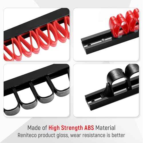 2 Pack Wall-Mounted Screwdriver Organizers with Screws - Heavy-Duty ABS Plastic Tool Holder for Screwdrivers, Wrenches, Piers - Garage Workshop Storage (Red,2 PCS)