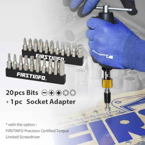 FIRSTINFO H5199A Screwdriver Bit Set | S2 Alloy Steel | 1/4" Hex Head 25mm Long, 21 Pieces with Phillips, Hex, Star, Flat