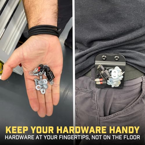 MagMaster | Magnetic Tool Holder - Strong Clip-On Belt Magnet Holster for Screws, Nails, Hammer, Sockets, Pliers, Screw Driver, Trowel, Drill Bit, Wrench, or Any Magnetic Tools and Hardware