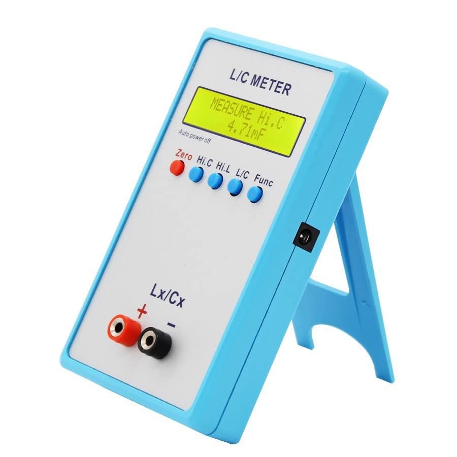 Inductor Capacitor Tester, High Precision Handheld LC Meter, Inductive Capacitance Meter Kit, 1pF-100mF, 1uH-100H (LC200A)
