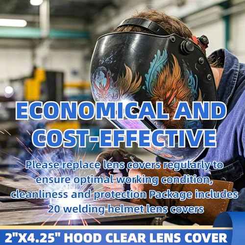 20 Pack 2" x4.25" Replacement Clear Welding Lens 2x4 1/4 optical grade Welding Lens And Eyes