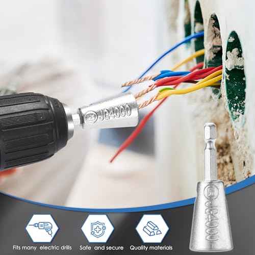 3 Pack Wire Twister Tool for Drill with 1/4" Hex Shank,Electrician Tools Wire Nut Twister for Drill, Quick Wire Connector Wire Twisting Tool(3 pcs)