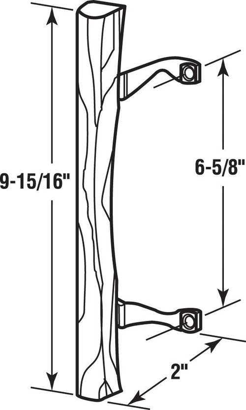 Prime-Line C 1034 Sliding Patio Door Wood Pull, Chrome Plated Brackets (Single Pack)