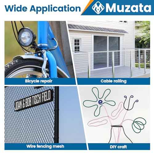 Muzata Cable Cutters Heavy Duty Stainless Steel Wire Rope Seal Aircraft Cutter Up to 5/32" for Deck Railing Bike Housing Metal Fence CR12