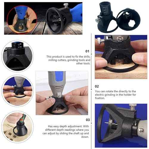 2 Pack Rotary Tool Guide Router Attachement Locator Positioner with Depth Gauge for Cutting Carving Engraving Grinding Milling Cutter Electric Drill Bits Routering Tool Project Woodworking