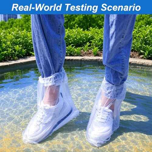 10Pairs Waterproof Shoe Covers, Shoe Covers for Rain, Disposable Shoe Covers, Rain Shoe Covers, Plastic Boot and Shoe Covers for Men and Women (Transparent)