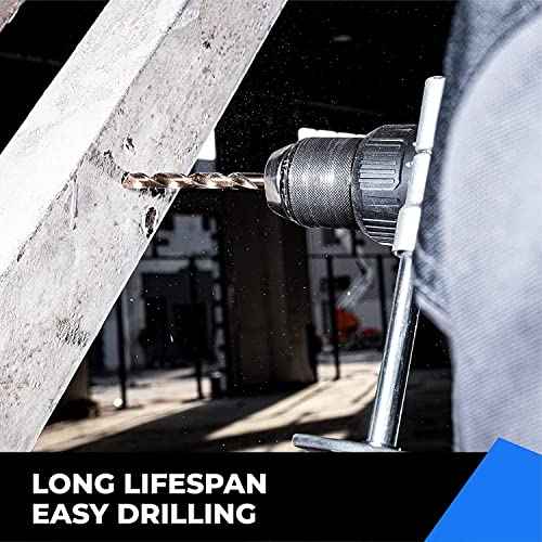 amoolo 1/16" inch Cobalt Drill Bits(10Pcs), M35 HSS Metal Jobber Length Twist Drill Bit Set for Hard Metal, Stainless Steel